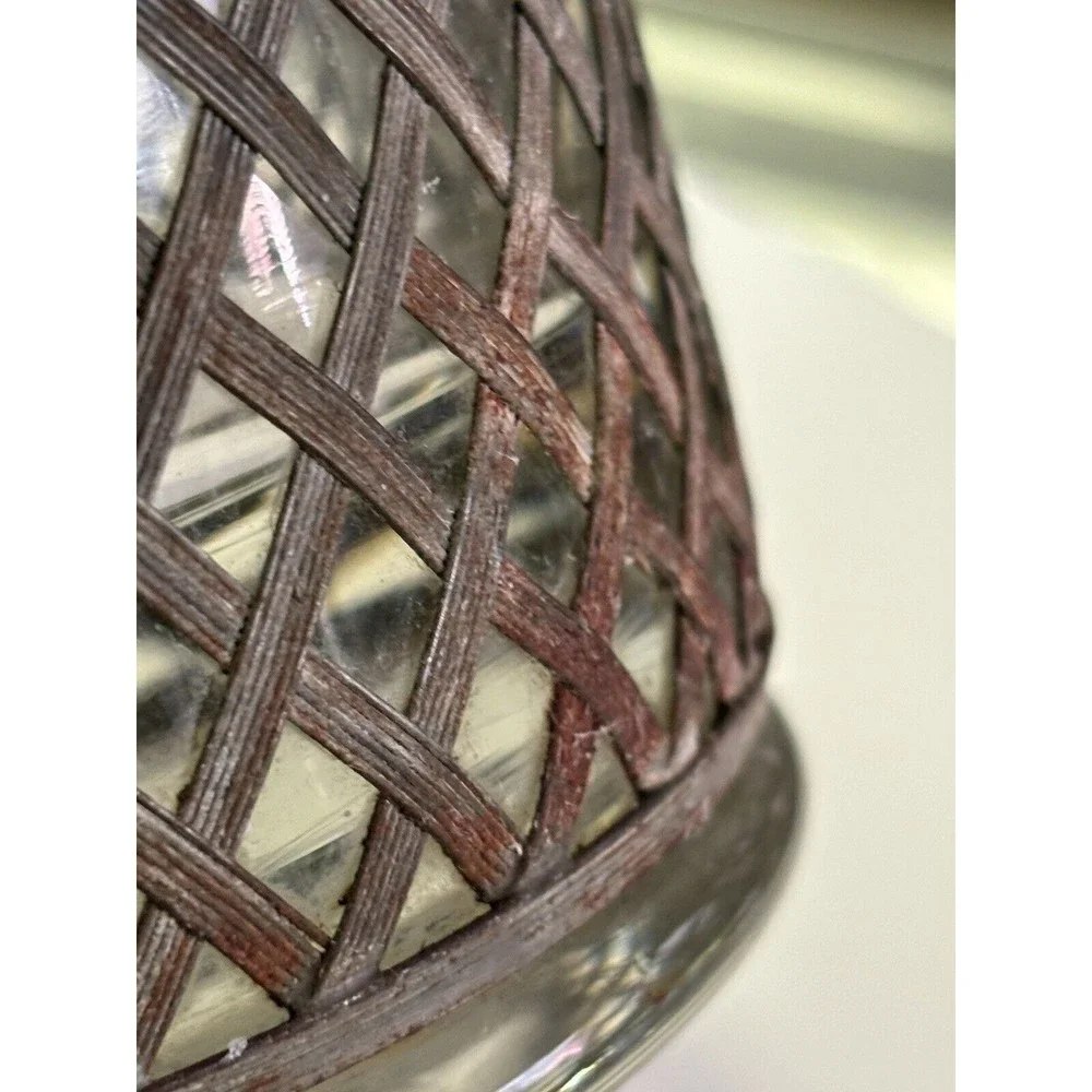 Vintage Art Deco Metal Wire Mesh Czech Glass Seltzer Bottle Sparklets USA NY